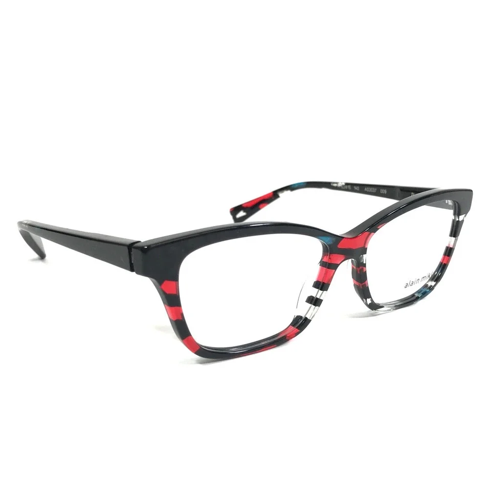 Alain Mikli Eyeglasses Frames A03037 009 Red Teal Noir Mikli Black 53-15-140